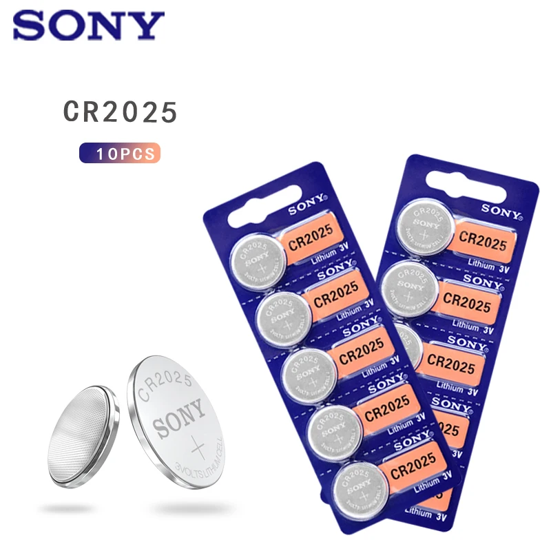 Ofertas Especiales Pilas de litio para Botón de moneda Sony 3V CR2025, 10 Uds., para relojes de juguete, Control remoto, DL2025, BR2025, KCR2025, CR 2025 KJnrDRxED
