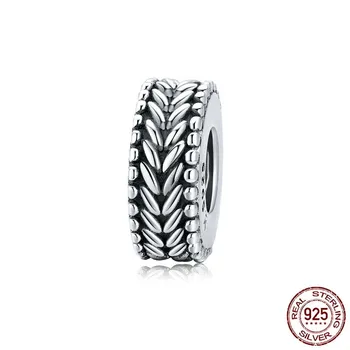 

Sterling silver wheat beads s925 beaded diy girl's bracelet accessories wind loose beads