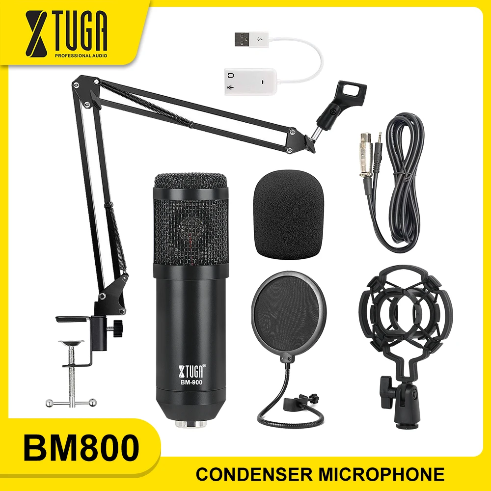 XTUGA BM800 конденсаторный комплекты микрофона Профессиональные Металлические