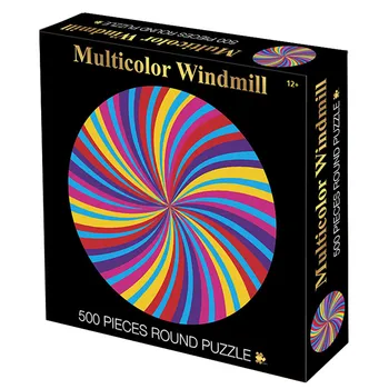

500 Pieces Puzzles Adult Children's Educational Holiday Puzzle Parent-child Toy Colorful rotating Round Paper jigsaw puzzle