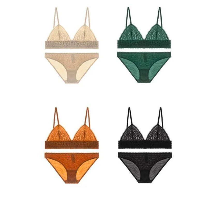 

Sexy bra briefs set gather embroidery lace mesh Underwear Women Ultra-thin lingerie Sexy Bikini Erotic Underwear Set Sexy exotic
