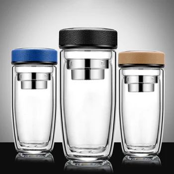 

Glass Tea Cup Mugs With Lid Tea Infuser Double Walled Glass Cup For Coffee Mug Bottle Water Tumbler Glass Water Bottle Cups