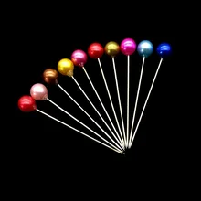 Стиль простой модный жемчуг длинная игла брошь мусульманский шарф Пряжка Многоцветный