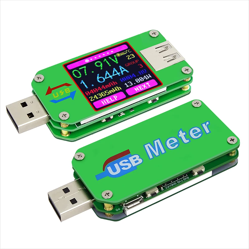 AiLi UM24C USB 2.0 Compteur dénergie Testeur USB Multimètre Couleur LCD Affichage Tension Courant Compteur Voltmètre Ampèremètre Batterie Charge Mesurer la résistance du câble avec Bluetooth