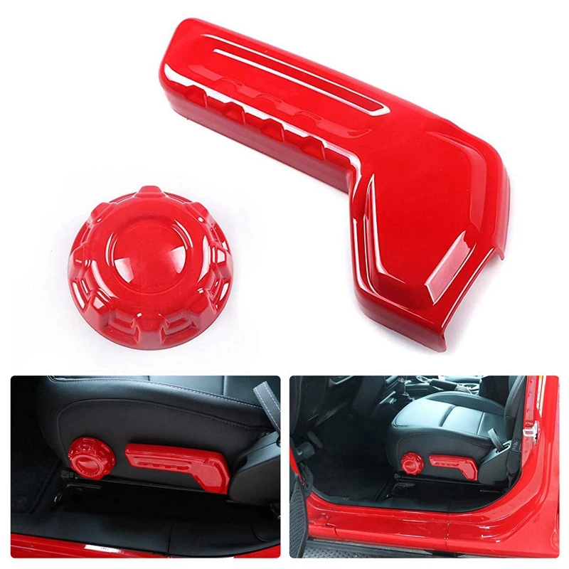 Car Main Driver Seat Back Adjustment Decoration Circle Cover for 2018 2019 Jeep Wrangler JL ABS Red | Автомобили и мотоциклы