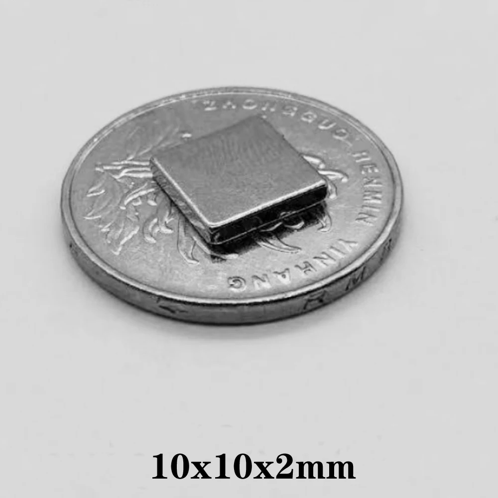 20/50/100/200/500 шт F 10x10x2 мм N35 Сильный квадратный неодимовый редкоземельный магнит 10*10*2