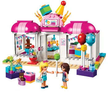 

[New] 181Pcs/set DIY Girl birthday party Building blocks toy Family friends party house + figures model funny assembles toy gift