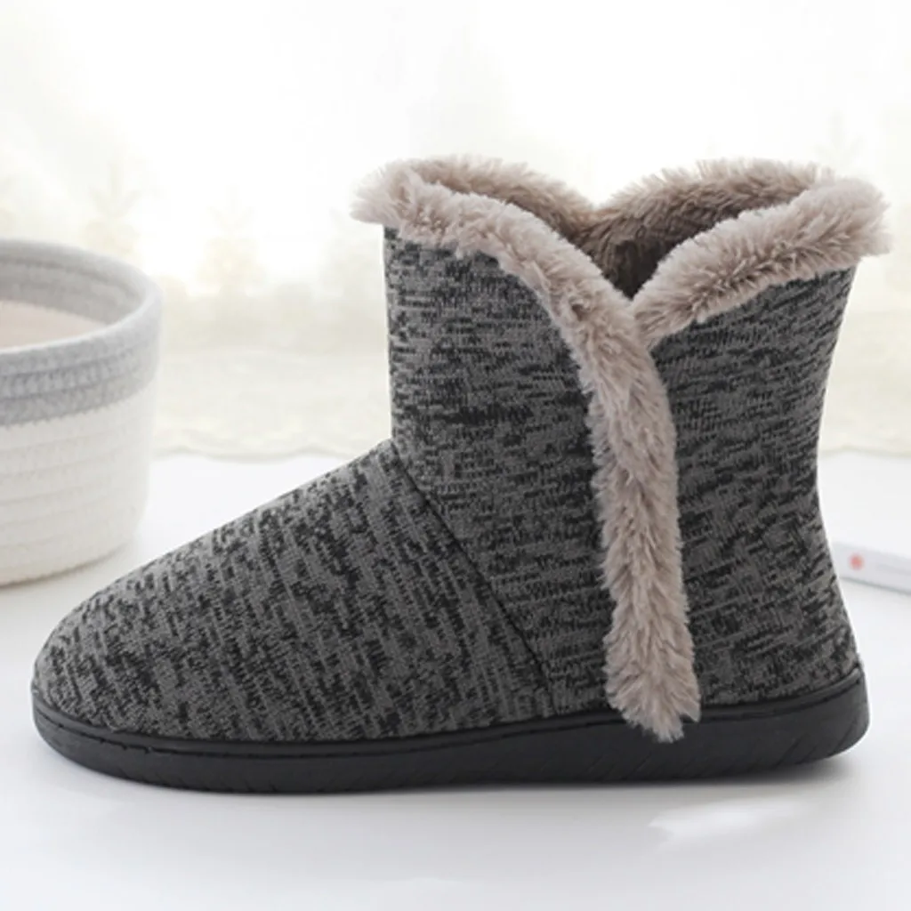 Зимние Мужские модельные домашние ботинки; мягкие теплые зимние домашние ботинки; обувь из толстого хлопка; зимние тапочки; Уличная обувь; pantoufle femme