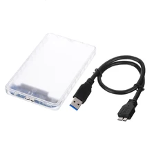 1 комплект UASP USB 3,0 SATA внешний 2," дюймовый HDD SSD Корпус Жесткий диск чехол матовый прозрачный цвет с USB кабелем