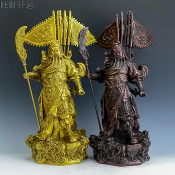 

Banderas de doble color de latón de la riqueza marciales de Dios Zan gong estatua de cobre fengshui de bronce artesanía me