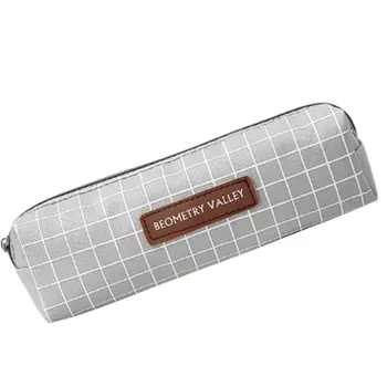 

Canvas Pencil Case High Capacity Pen Bags Cute Lattice Letter Pencil Bags For Girls Gift School Supplies Korean Stationery Box