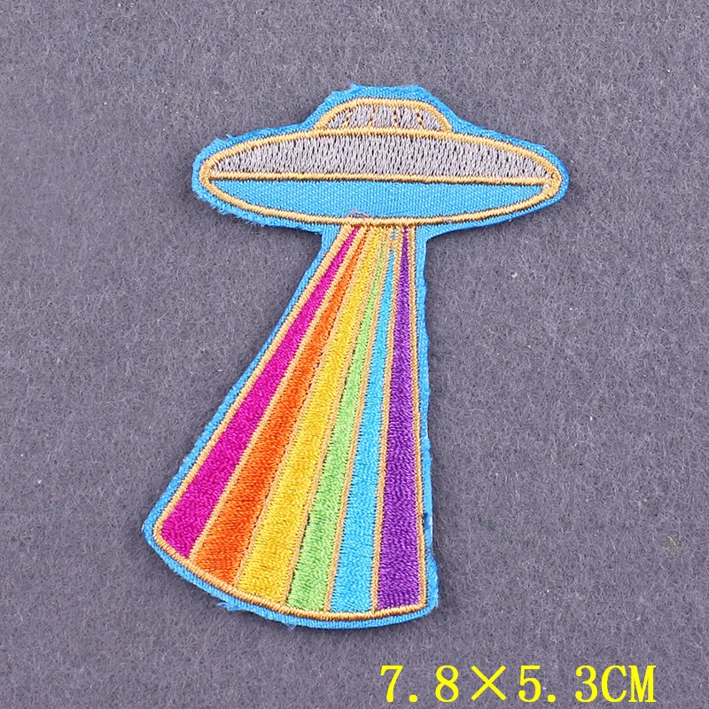Alien UFO Patch Iron On Patches On Clothes Space Planet Patches For  Clothing Thermoadhesive Patches For Clothing Stickers Stripe