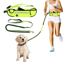 Нейлон эластичность свободно отражающая для прогулки с собакой бег тренировочный поводок с регулируемый пояс веревка ПЭТ разгрузка для собак ошейник