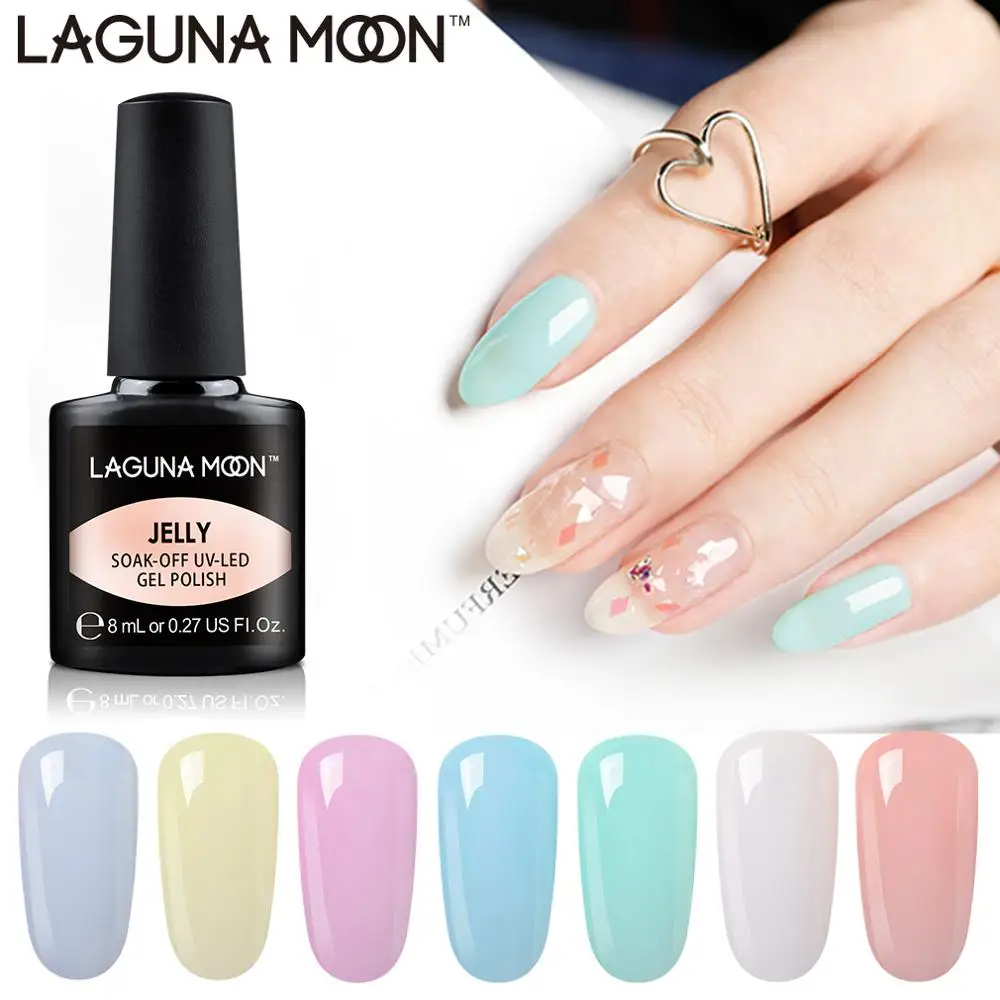 Pennenvriend vaardigheid Bejaarden Lagunamoon Naakt Kleur Jelly Uv Gel Nagellak Semi Permanente Losweken Diy Led  Lamp 8Ml Emaille Vernissen Gel lak Lak|Nagelgel| - AliExpress