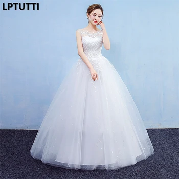 

LPTUTTI Embroidery Sequins New Plus Size Princess Bridal Marriage Gown Bride Simple Party Events Long Luxury Wedding Dresses