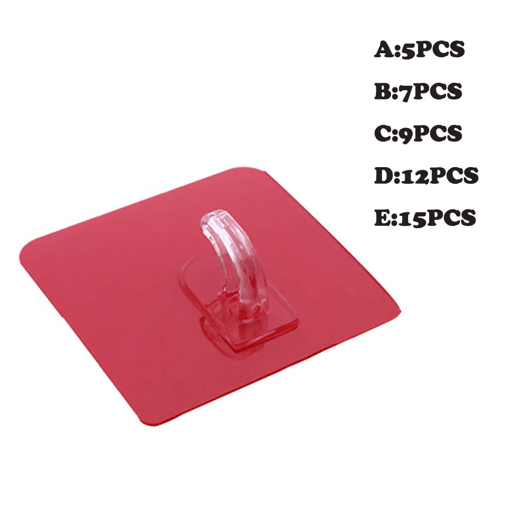 12 pcs Wall hook kitchen bathroom non-slip hook reusable transparent seamless wall hook 5-15pcs hanger hooks kitchen L0722 - Цвет: 12 pcs