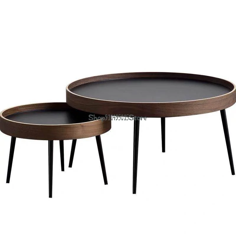 verschil Ellendig schaak Nordic Massief Houten Salontafel Licht Luxe Moderne Eenvoudige Ronde  Woonkamer Combinatie Netto Rode Ins Bijzettafel|Koffietafels| - AliExpress