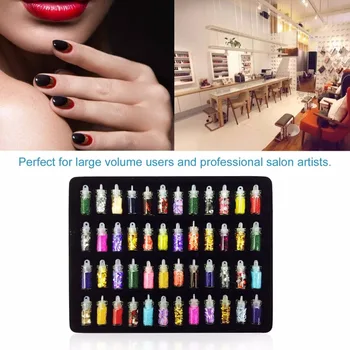 

48 Bottles/Set Nail Art Sequins Glitter Powder Manicure Decoral Tips Polish Nail Stickers Mixed Design Case Set