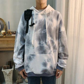 

Autumn New Cotton Hoodie Men's Fashion Tie Dyed Printing Casual Hooded Sweatshirt Man Streetwear Wild Hip Hop Loose Hoodies