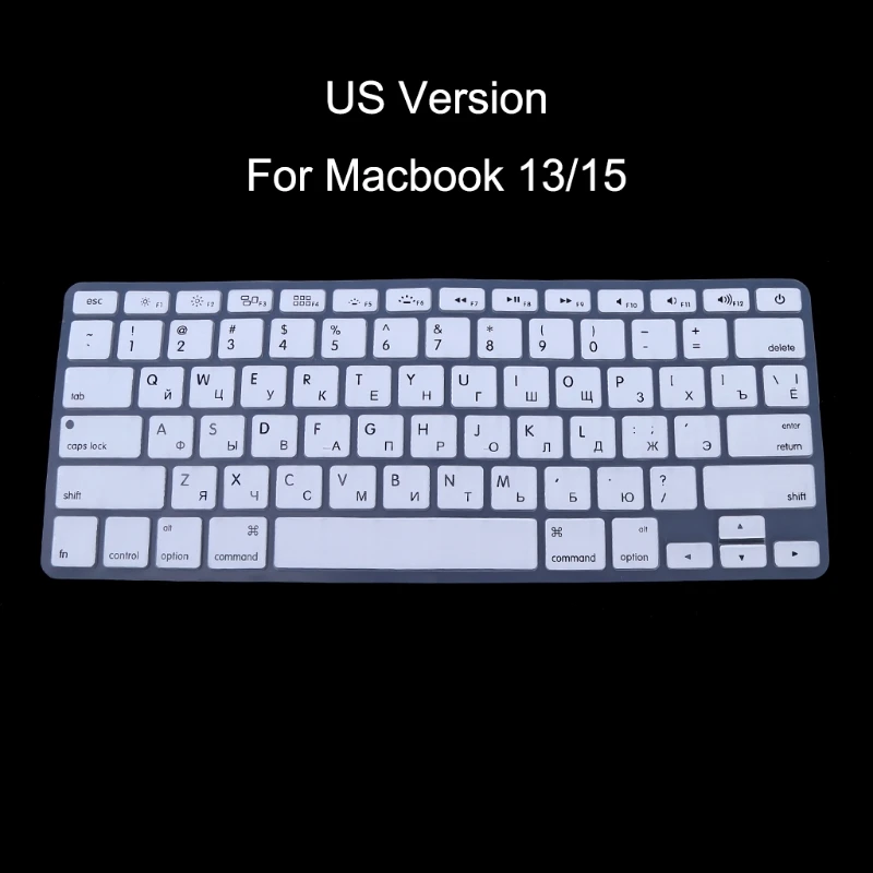 Русская версия клавиатуры США силиконовый чехол для Apple Macbook Air Pro 13 15 95AD |