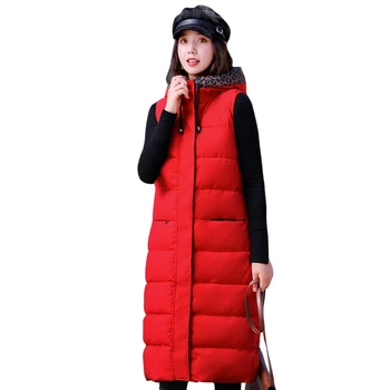 

Plus Size 5XL Sleeveless Jacket Winter Vests Women Hooded Leopard Print Thick Warm Women Winter Sleeveless Coats Black Down Vest