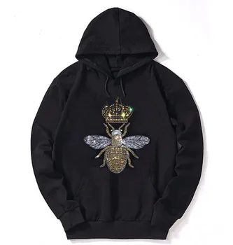 

Spring Autumn Hoody Jacket Men's Hoodies Hip loose design Hooded Sweatshirts Male Coats With Diamonds Hot Sale