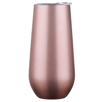

8 Packs Stemless Champagne Flutes Wine Tumbler, 6 OZ Double-Insulated Wine Tumbler with Lids Unbreakable Cocktail Cups