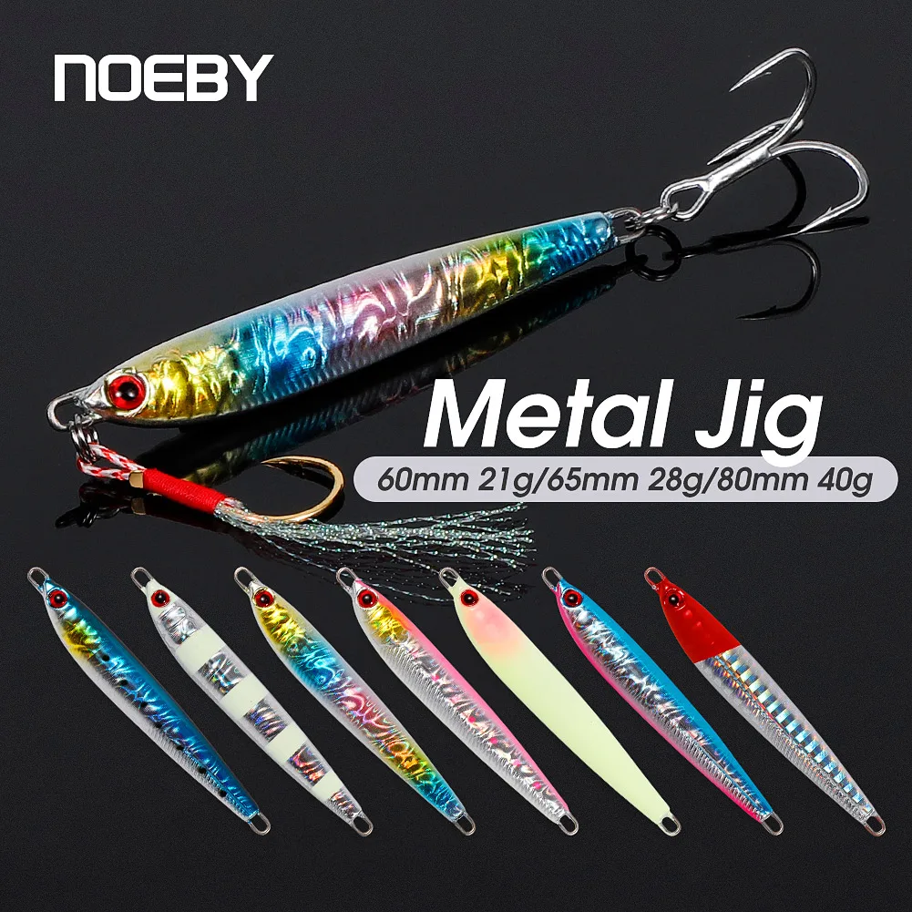 Noeby Slow Jigging Metal Jig Fishing Lure 21g 28g 40g Long Casting Shore Spoon Artificial Hard Bait for Sea | Спорт и развлечения