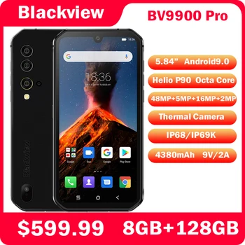 

Blackview BV9900 Pro Thermal Camera MTK Octa Core 8+128GB IP68 Waterproof Rugged Mobile Phone 48MP Quad Camera NFC 4G Smartphone