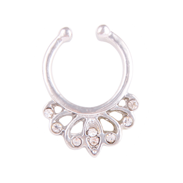 Stainless Steel Fake Nose Ring Septum Piercing Cheater Clip On Non Piercing Nose Ring Fake Septum Jewelry Faux Percing Nez
