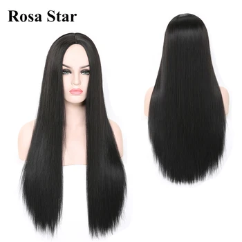 

Rosa Star Long Straight Hair Wigs For Women Middle Part Synthetic Hair cosplay Wig