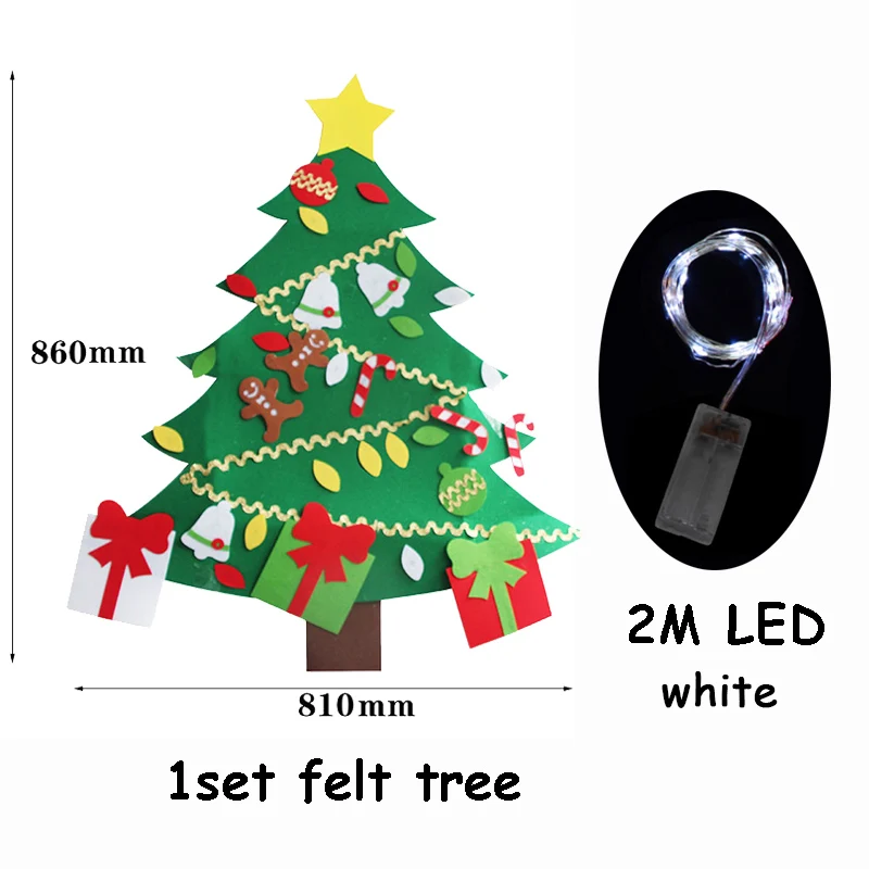DIY войлочная Рождественская елка, светодиодный Декор для дома, Рождественская елка, рождественские подарки, год, Navidad Noel - Цвет: Style-P