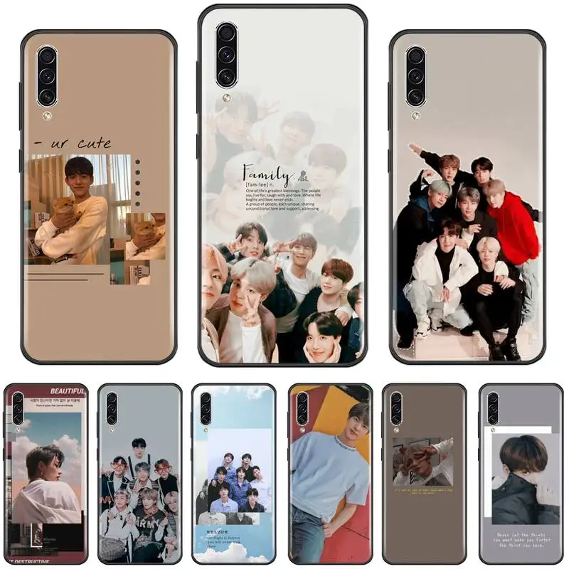 Kpop boy корейский группа bangtan черный чехол для сотового телефона Samsung A20 A30 30s A40 A7 2018 J2
