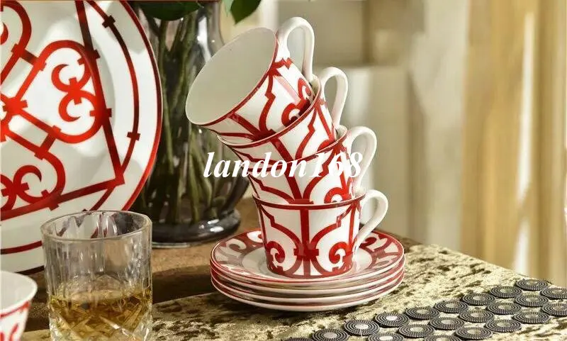 Высококлассный керамический кофейный набор 15 шт. китайские красные чашки и блюдца костяного фарфора послеобеденный чайный набор Бытовая Посуда для напитков