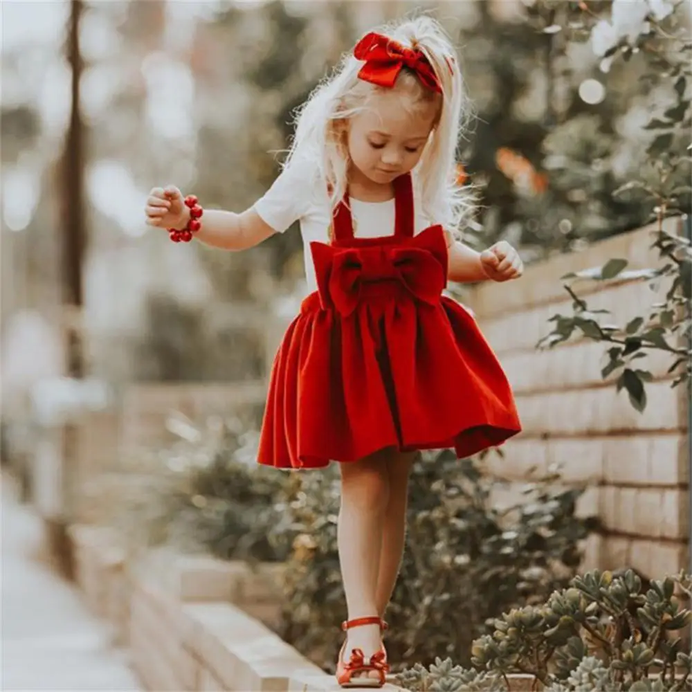 Vestidos de Navidad estilo europeo para niña, traje de princesa con lazo rojo, ropa de fiesta para niña de 2 a 7 años, 2021 - AliExpress Madre y