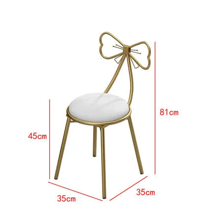 Chair Living Room Chairs Metal Butterfly Bow Backrest Make Up Dining Chair Desk Chairs кресло для отдыха chaises Salle Manger As Picture
