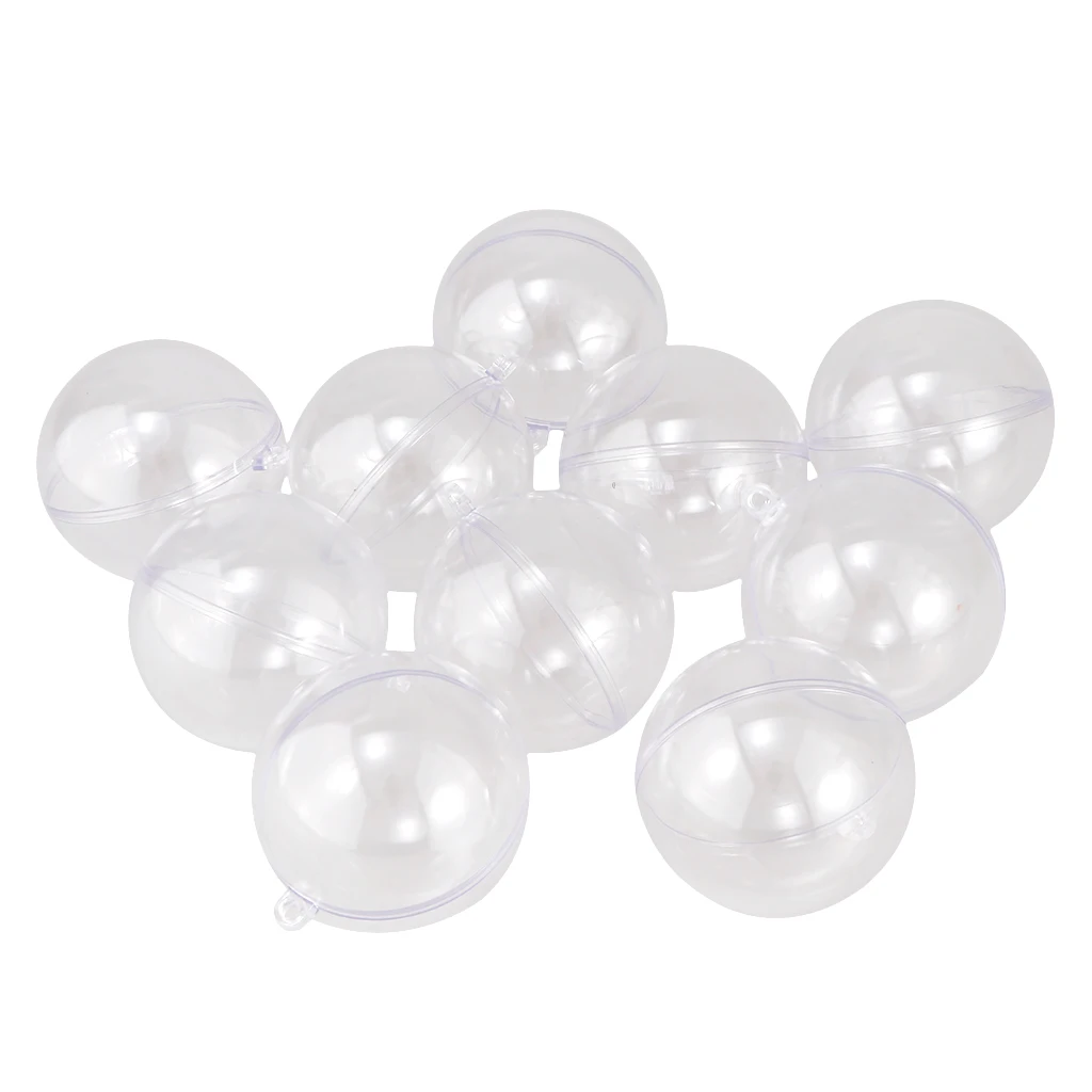 10pcs Clear Plastic Balls Fillable Ball Party Ornament Christmas Tree Hanging Candy Box DIY Crafts Gift Decorations 3 4 5 6cm