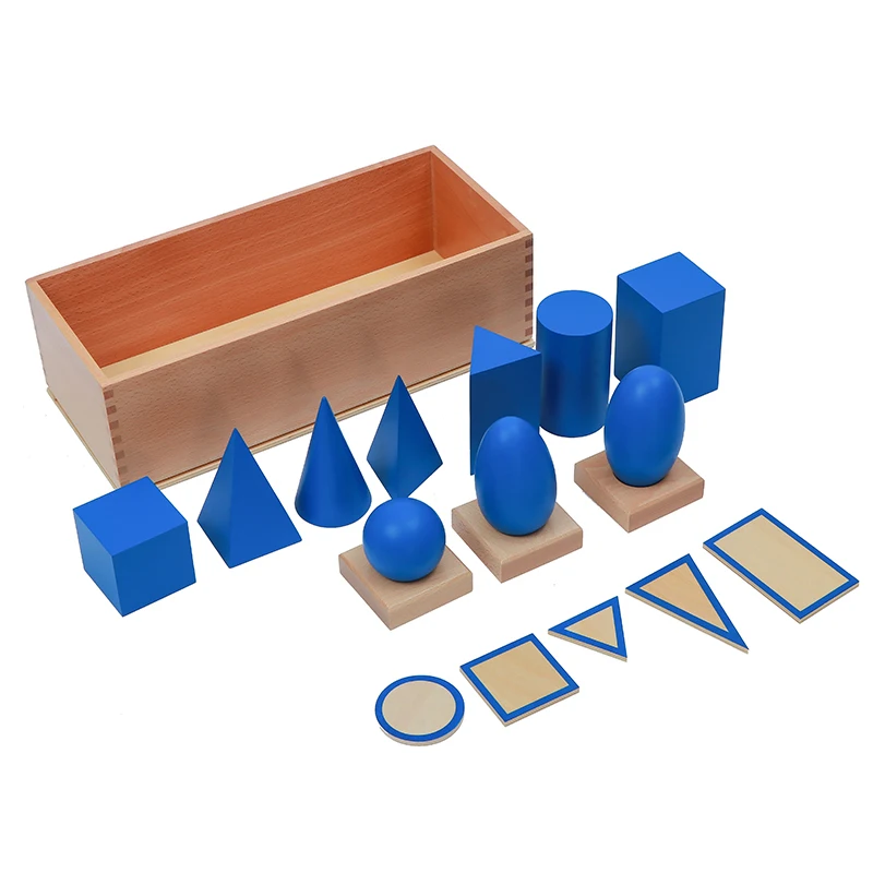 

Набор геометрических 3d-фигур из массива дерева, обучающее оборудование Монтессори, сенсорная игра для детей, стереогностик для раннего развития