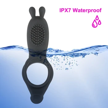 2 in 1 Vibrating Penis Ring Male Delay Ejaculation Remote Control Sex Toys for Couples G-Spot Clitoris Stimulation 9 Frequency 2