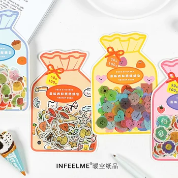 

100 pcs/pack cute Fruit flower Expression Journal Decorative Stickers Scrapbooking Stick Label Diary Stationery Album Stickers