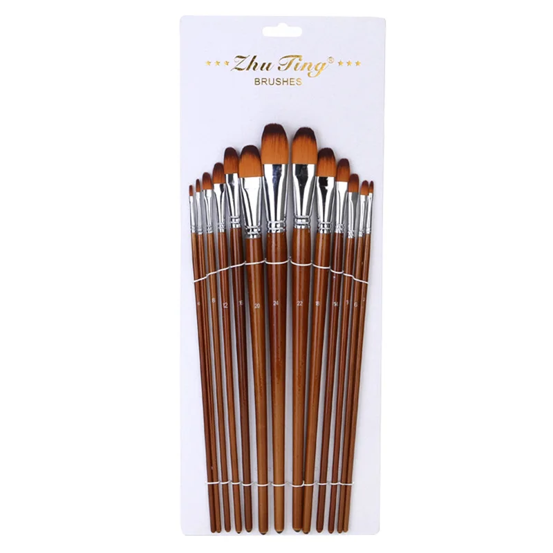 Miya Paint Brush Set with Pack of 9 Long Handle Paintbrushes for Acrylic  Paint, Oil Paint, Gouache Paint, Watercolor Painting - AliExpress