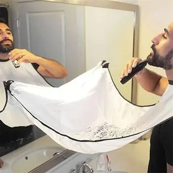 

Professional Beard and Hair Shave Apron Waterproof Black Beard Cloth Shaving Apron Manicure Cloth Apron with Suction Cup