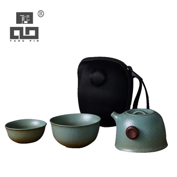 

TANGPIN ceramic teapot gaiwan teacups porcelain a tea sets portable travel tea set with travel bag