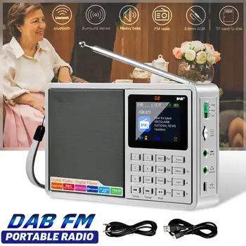 

Portable 2.4 Inch Digital Radio Pocket DAB+ Radio Rechargeable Battery FM Radio LCD Display Loudspeaker Support SD Card MP3