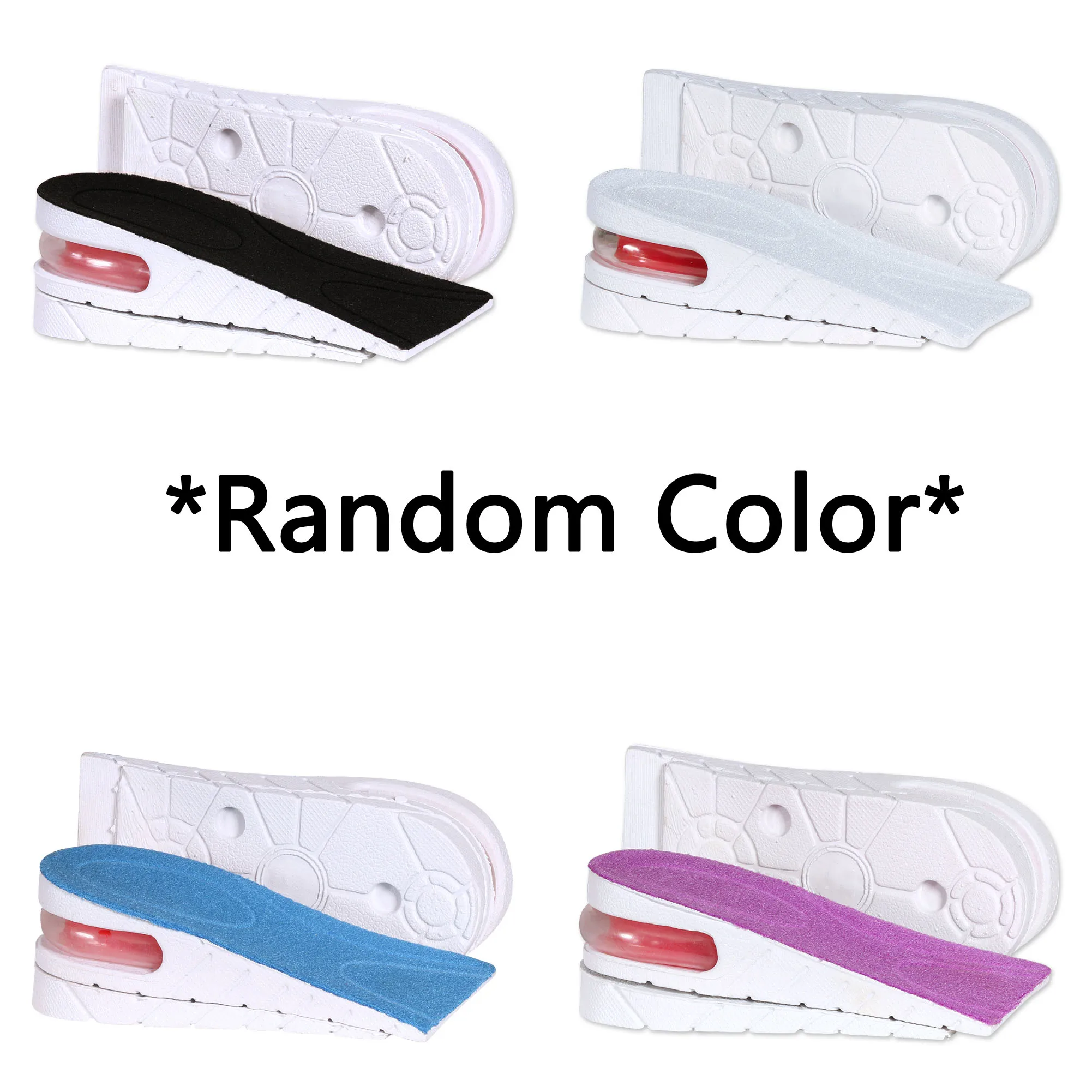 3ANGNI 1 пара разных цветов, воздушная подушка, увеличивающая рост, стелька из ПВХ, регулируемая высота подъема, стелька для обуви для женщин и мужчин, вставка - Цвет: 1 Pair Random Color