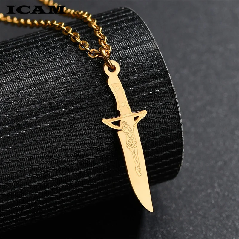 Мини-нож шеф-повара ICAM из полированной нержавеющей стали колье с кулоном для