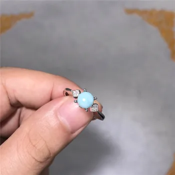 

Genuine Blue Larimar Ring For Women Lady Crystal Love Gift 925 Silver Natural Stone Fashion Jewelry Adjustable Size Ring AAAAA