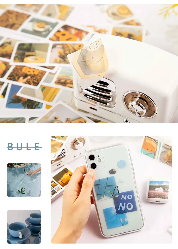 Yoofun 30 stücke Ästhetischen Aufkleber Buch für Scrapbooking Album Tagebuch Label Material Blume Dekorative Papier DIY Nette Schreibwaren – Detail 8