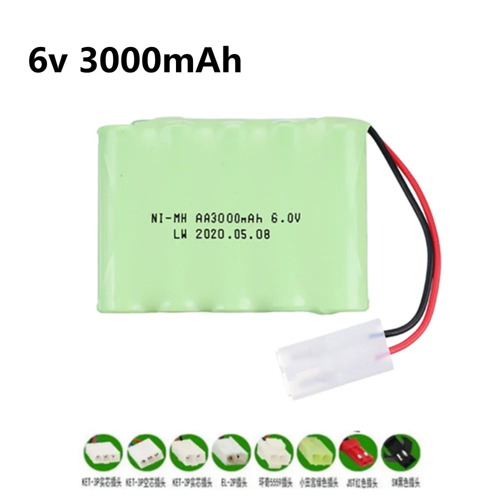 

6V 3000mah AA NI-MH Battery for RC electric toys car trucks boats Racing-car batttery nimh 6 v 3000 mah SM/TAMIYA/JST/EL-2P plug