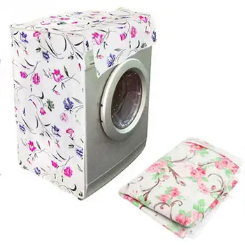 

Flower Pattern Thicker Waterproof Durable Washing Machine Zippered Dust Cover Random Color #05